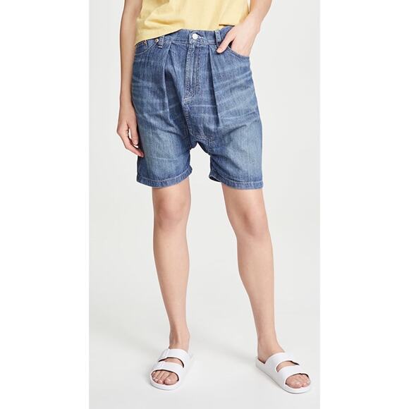 New Denimist Carpenter Drop Shorts in Linden Indigo Women's Size 26 - Picture 1 of 9